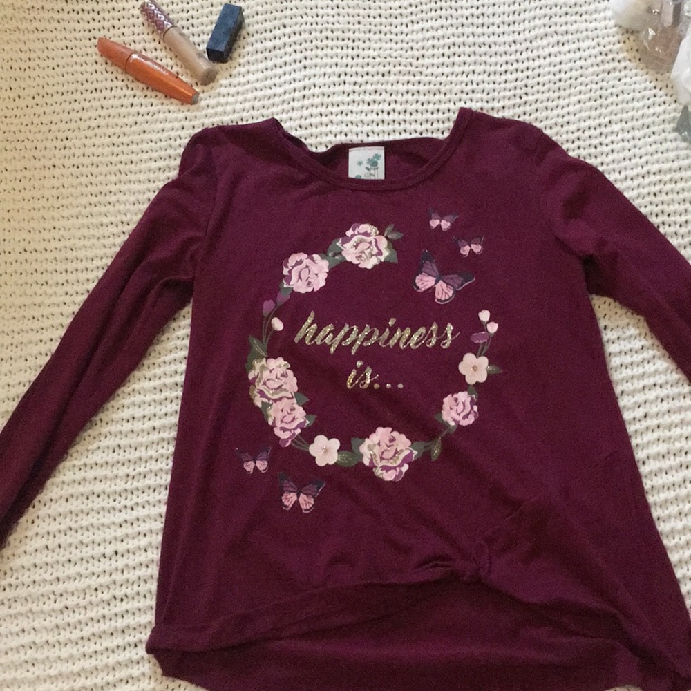 Red velvet long sleeve shirt